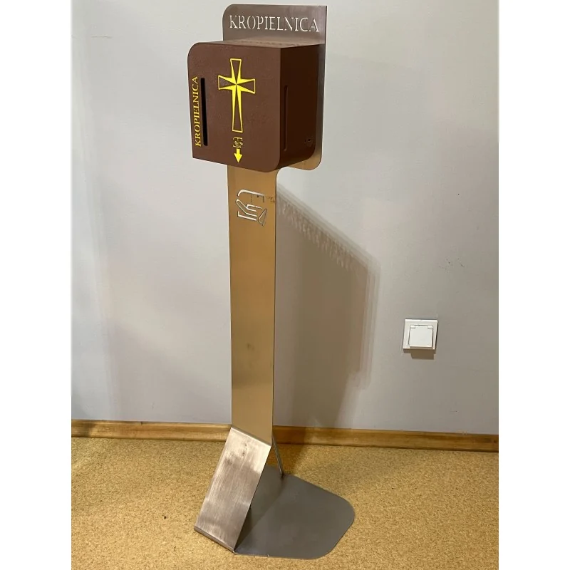 Sterimedic Weihwasserspender mit Kreuz und Edelstahlständer